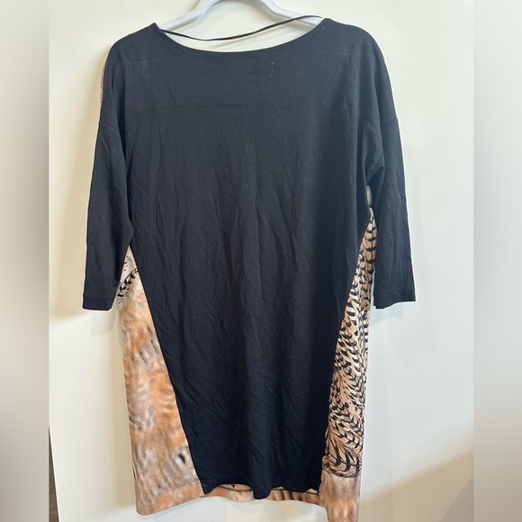 ❤️ Zara Black and Tan Patterned Dress Size M NWOT - Picture 5 of 5